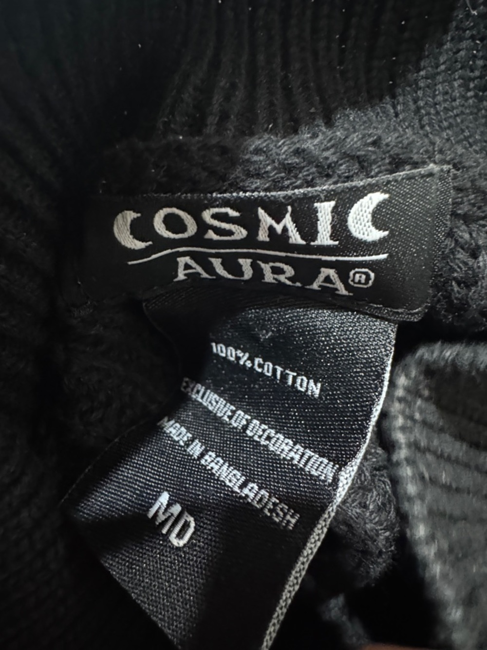 Cosmic Aura Death's-Head Moth Mock Neck Girls Crop Sweater - Picture 8 of 8